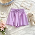 thumbnail image 5 of Girl’s Bermuda Shorts Elastic Waist Drawstring Casual Bottoms Summer Loose Knee Length Sports Shorts 2-9 Years, 5 of 6