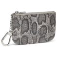 thumbnail image 4 of Daisy Rose Luxury Coin Purse Change Wallet Pouch for Women - PU Vegan Leather Card Holder with Oversized Metal Keychain and Clasp - Grey Snake, 4 of 6