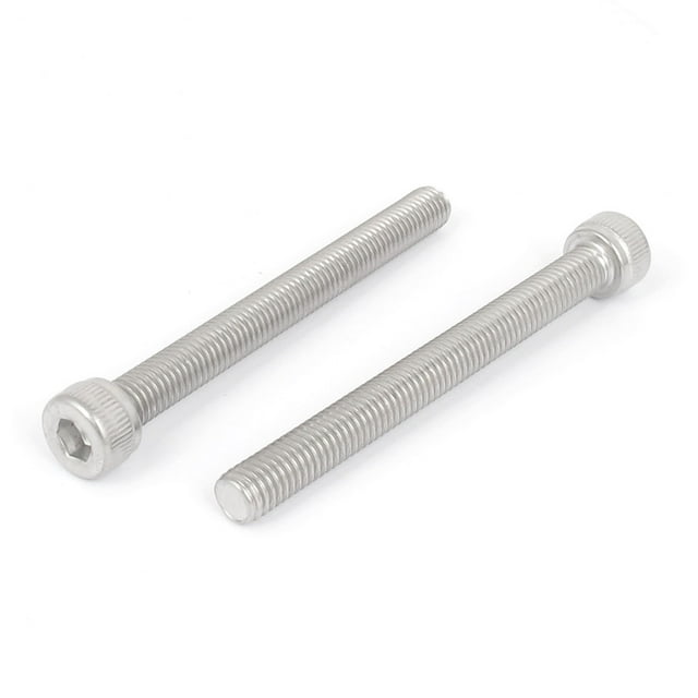 Uxcell M8x80mm Rosca de Acero Inoxidable 304 Tornillos de Cabeza Hexagonal con Casquillo (Paquete de 2)