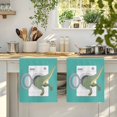 thumbnail image 4 of Dinosaur Kitchen Towels Set of 4, Teal Laundry Room Washing Machine Absorbent Dish Towels for Kitchen, Microfiber Hand Towel, Quick Drying Tea Towel for Cleaning Decorative Dishcloths, 4 of 7