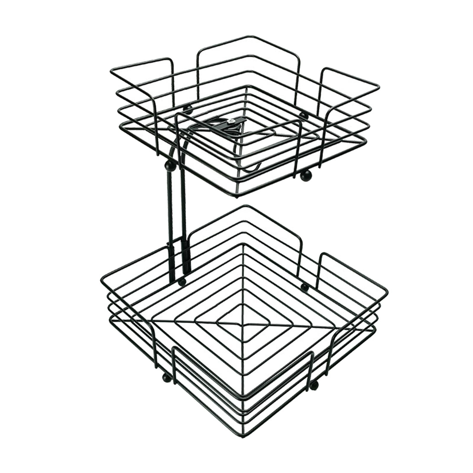 Multiple Uses 2 Tier Fruit Baskets Kitchen Countertop for Fruits Breads