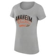 thumbnail image 2 of Women's G-III 4Her by Carl Banks Gray Anaheim Ducks Super-Slim Fit Lightweight Filigree Logo T-Shirt, 2 of 3