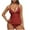 Red Bikini Sets Clearance, variant on OSFVNOXV High Waisted Swimsuits for Women 2-Piece Ruched V-Neck Bathing Suit,Solid Color Stretchy Twist Front Open Back Tankini Top with Hipster Swimwear Bottom