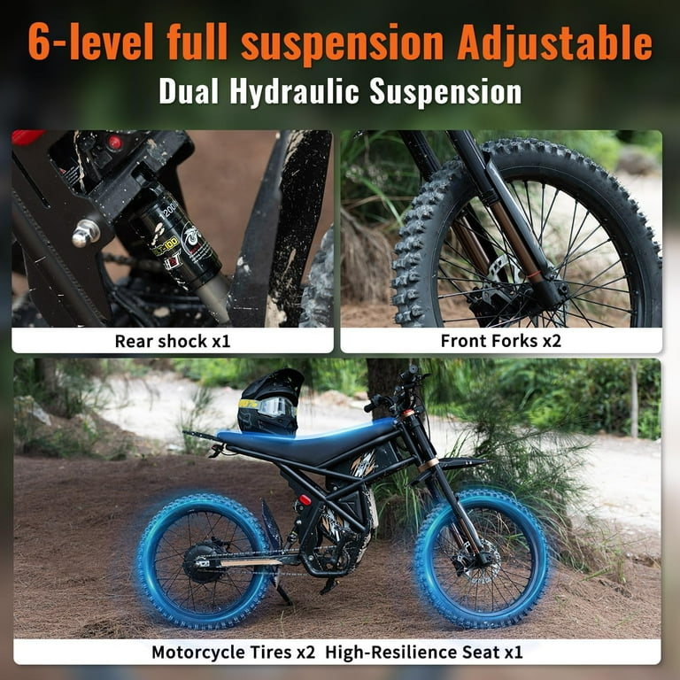 337NM Riding'Times GT73Pro Electric Dirt Bike for Adults,3000W