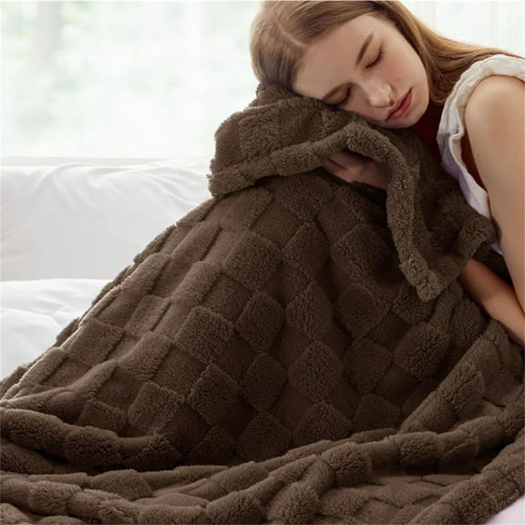 Thickened Checkered Tafu Velvet Blanket 150 * 200Cm Blanket - 1 * Blanket, Cotton