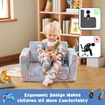 thumbnail image 3 of ILPEOD Toddler Chair Comfy, Game Kids Couch, 2-in-1 Soft Toddler Couch Fold Out, Convertible Sofa to Lounger C104, 3 of 3