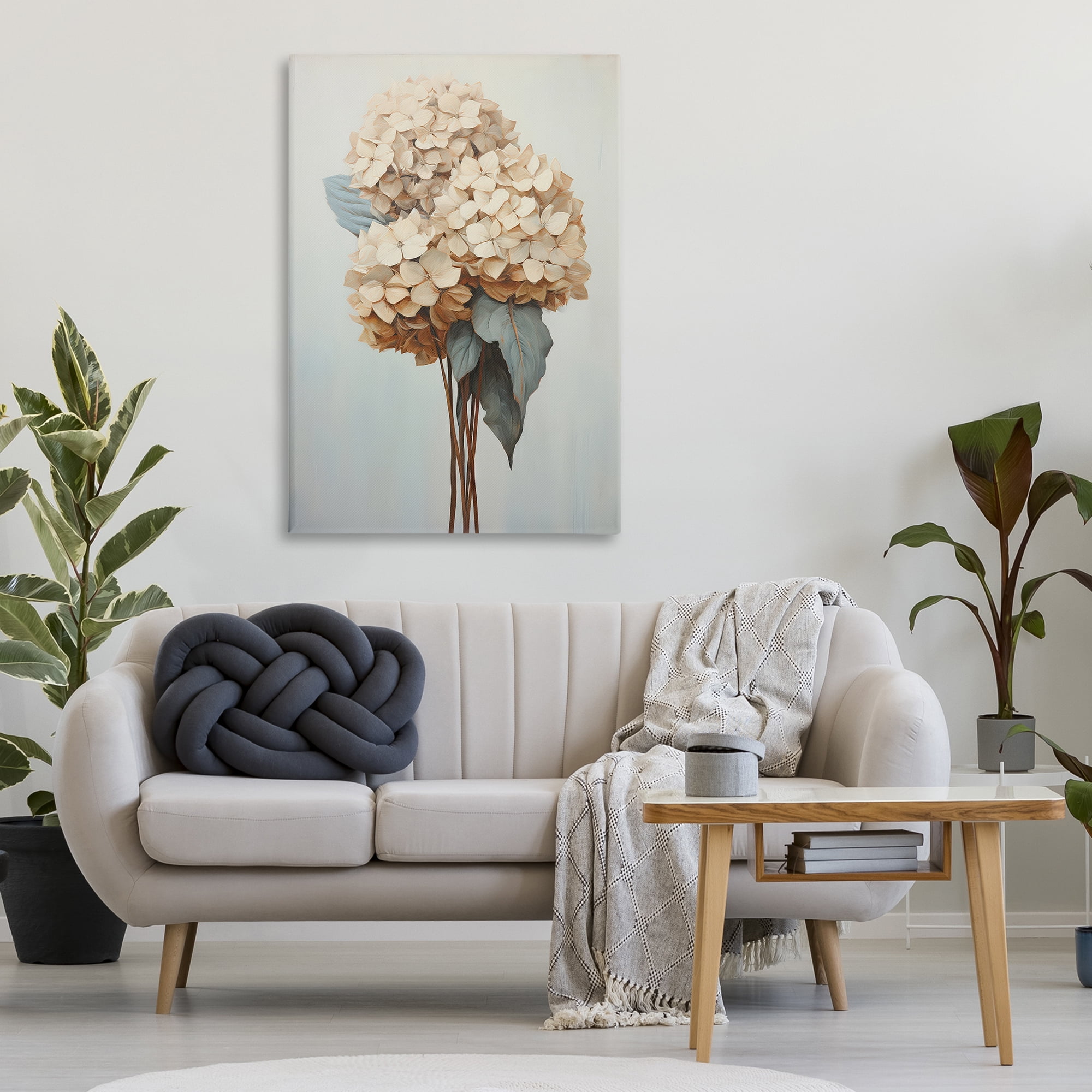 Stupell Industries Vintage Hydrangea Florets Plants & Flowers Painting Wrapped Canvas Art Print Wall Art, 30 x 45