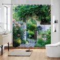 thumbnail image 3 of Outdoor Garden Shower Curtain Street Architecture Botanical Floral Vintage Old Fashid Door Rustic Scene Hippie Bathroom r, 3 of 7