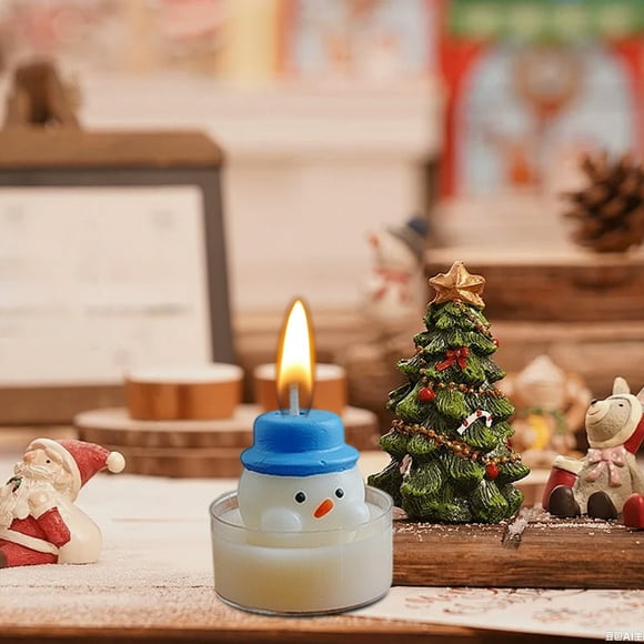 Vela aromática de invierno con sensación de ambiente, copo de nieve, venta al por mayor, modelado navideño, pequeño regalo, vela navideña.