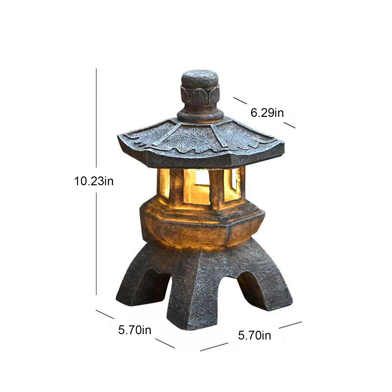 Harpi Solar Garden Lights - Pagoda Garden Statues Outdoor Decor, Solar Powered Statue Lights, Yard Art Sculptures, Zen Landscape Lighting, Asian Decor for Backyard, Gifts for Women Mom