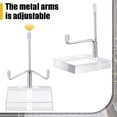 thumbnail image 4 of ABCISI Crystal Display, 4 Pcs Adjustable Metal Arm Display Stand Easel with Acrylic Square Base, Acrylic Crystal Clear Plate Stand for Mineral Agate (Silver, 2.4 x 2.4 x 3.5 Inch), 4 of 9