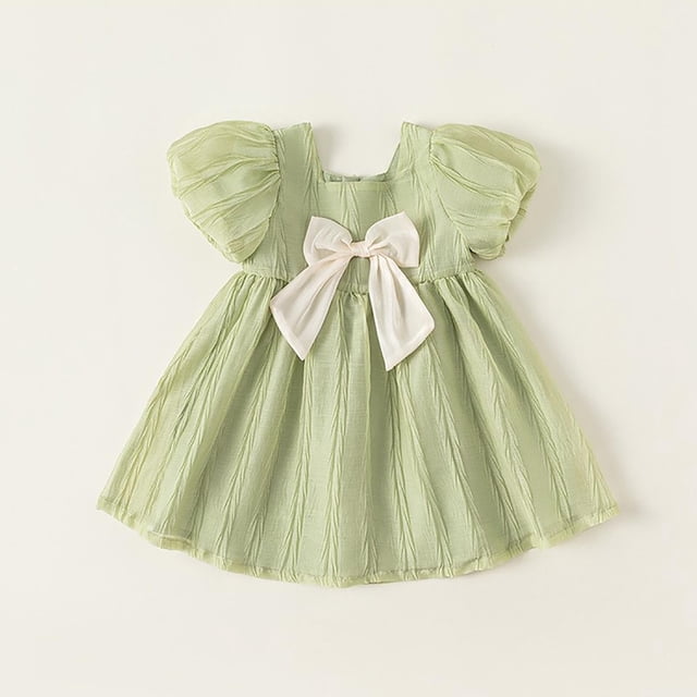 Économies d'Été! Robe d'Été pour Enfants, Robes Décontractées pour Filles en Liquidation, Robe Princesse Mode pour Filles de 3 à 8 Ans, Manches Courtes, Col Rond, Longueur Genou