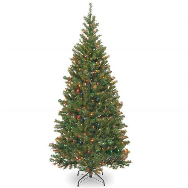 National Tree AP7-301-75 7.5 ft. Aspen Spruce Hinged Tree with 450 Multi Lights