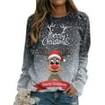 thumbnail image 3 of Chandail en Molleton de Noël pour Femmes Imprimé Mode Pull de Vacances Xmas Extérieur Cardigan à Manches Longues Col Rond Pull Chaud Veste Mi-Longue, 3 of 6