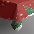thumbnail image 4 of Meery Christmas Rectangle Table Cloth Xmas Trees Tableclothes 60x102inch Polyester Happy Holiday Washable Foldable and Durable Tablecloth for Kitchen Dining Room Living Room Parties, 4 of 5