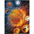 thumbnail image 2 of Yibo Sports Ball Blanket Soccer Super Soft Warm Bedding Cool Fun Boys Girls for Couch Bedroom Sofa Office Car, American Football Cozy Flannel Plush Blanket Gifts for Teen Adults,, 2 of 9