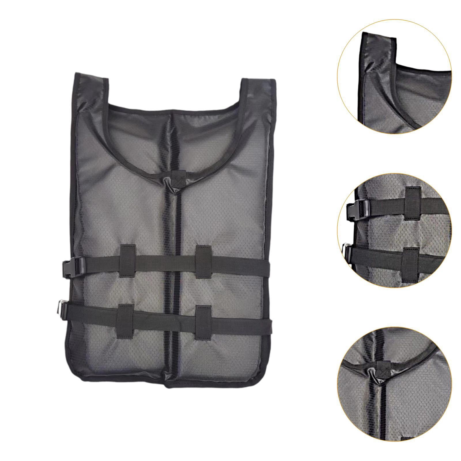 QccHieUs Kayak Life Vest Portable Summer Sleeveless Life Jacket Swim Vest Swim Jacket for Black