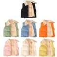 thumbnail image 5 of GYRATEDREAM Toddler Boys Girls Puffer Cotton Vest Lightweight Sleeveless Button Jackets Winter Fall Vests Quilted Coat for 1-2Y Yellow, 5 of 9