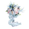 thumbnail image 2 of Faux Wedding Bouquets for Bride with Silk Ribbon Bridal Wedding Throw Bouquet Eucalyptus for Ceremony Graduation Party Multifunctional Decor, 2 of 7