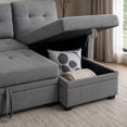 thumbnail image 3 of Cosmic Homes Sectional Sofa Bed with Storage Chaise & USB Ports Grey, Pull-Out Couch for Living Room, 3 of 7