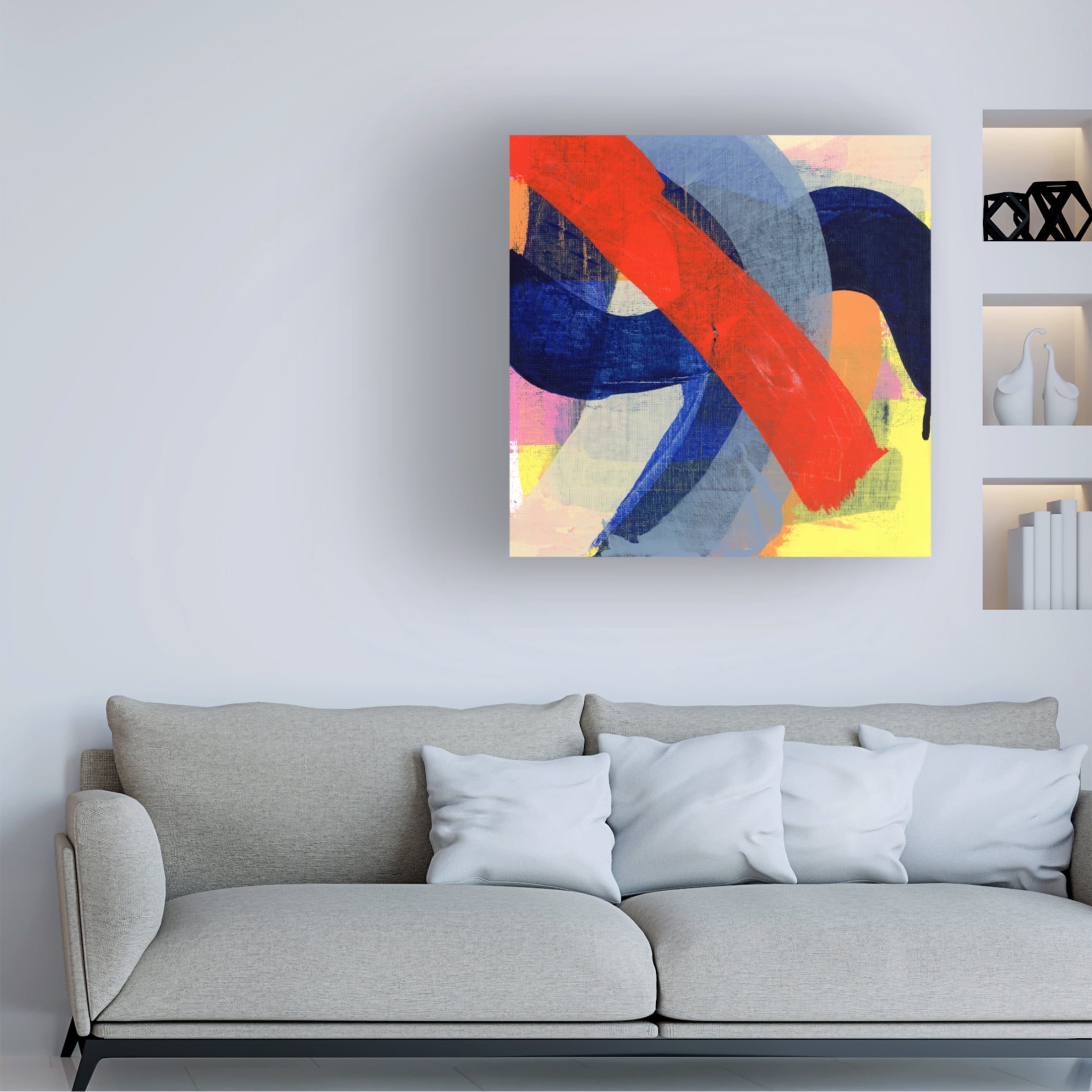 Canvas Wall Art - Jessalin Beutler 'Happy Lights' Wall Art for Living Room, Bedroom, or Office Décor by Trademark Fine Art - 14 x 14 Inches