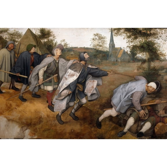 24x36 gallery poster, The Blind Leading the Blind, 1568 by Pieter Bruegel the Elder