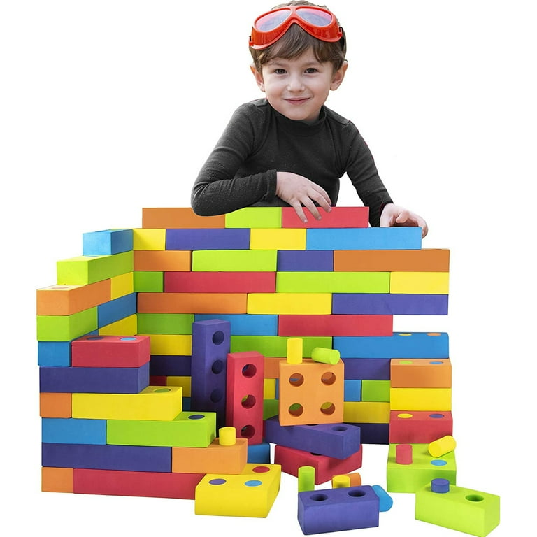 Soozier 12 Piece Soft Foam Building Play Blocks for Toddlers with Bright  Colors, Safe Materials, & Endless Possibilities