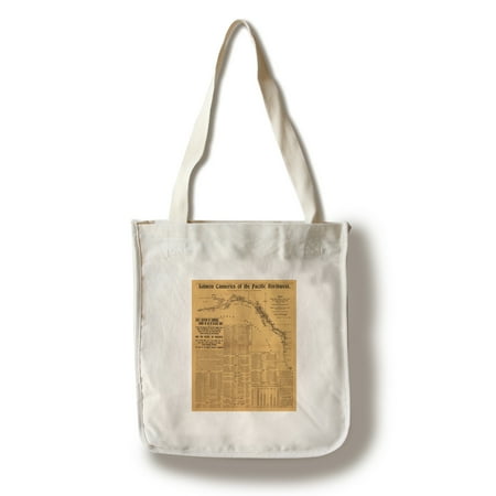 - Salmon Canneries of the Pacific Northwest - (1901) - Panoramic Map (100% Cotton Tote Bag - Reusable)