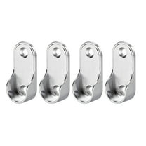 Uxcell Oval Closet Wardrobe Rod End Supports Fit Rod Dia 0.75'' Zinc Alloy Silver Tone 4PCS