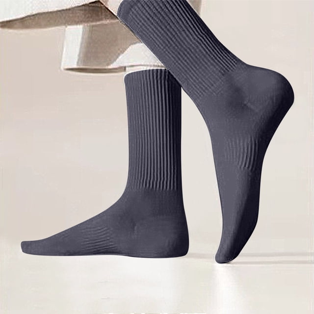 Ohufall Men's And Women's Winter Socks Are Comfortable Breathable Knitted Drawstring Mid Tube Socks