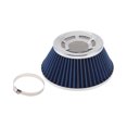thumbnail image 1 of Filtro de aire de alta flujo de cabeza de hongo de 76 mm de Unique Bargains, filtro de entrada de aire de abrazadera cerrado, limpiador de aire frío con 1 abrazadera tono plateado azul para automóvil, 1 of 6