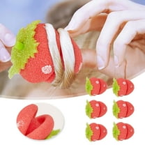 nTRIUQJ 6pcs Strawberry Heatless Curlers Soft Sponge Hair Rollers for Overnight Curls Hair Friendly Curling Tool for Women Easy and Comfortable Hairstyling While Sleeping