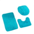 thumbnail image 2 of 3PCS/set Solid Color Home Carpets Toilet Lid Cover Rugs Kit Non-slip Foot Mat for Bathroom Floor Bath Rug Foot MatToilet Seat Cover Set 3pc, 2 of 5