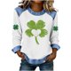 thumbnail image 3 of TaTaai Women's St. Patrick's Festival Top Long Sleeve Round Neck Patchwork Design Casual Irish Holiday Spring Celebration Blouse Gift, 3 of 5