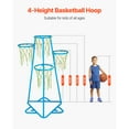 thumbnail image 2 of KFFKFF Panier de Basketball pour Enfants, Panier de Basketball pour Enfant à 4 Anneaux, Support de Basketball Portable avec Hauteurs Réglables et 3 Ballons, Ensemble de Jouets de Basketball Intérieur et Extérieur, 2 of 9