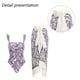 thumbnail image 5 of Traje de baño vintage de dos piezas para mujer con control de barriga Monokini Bikini Longuette Trajes de baño Tankini Set - Púrpura, 5 of 5