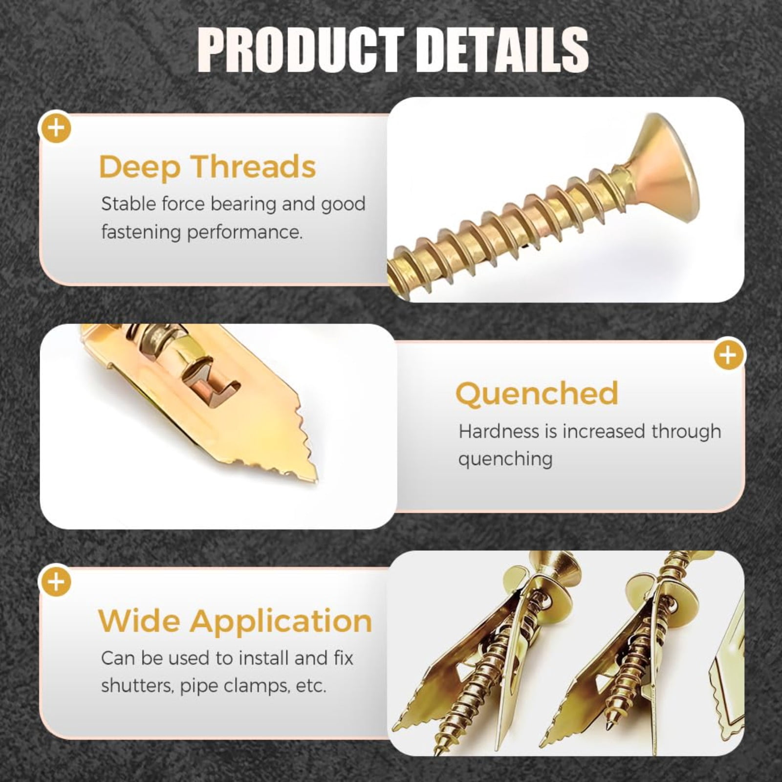 Self-Drilling Drywall Anchors with Screws Kit – Heavy Duty No Pre-Drilling Required, Corrosion-Resistant Steel, 66 lbs Holding Capacity for Shelves, Frames & Furniture