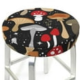 thumbnail image 3 of Daiia Various Mushrooms Stool Covers Round,Round Bar Stool Covers Waterproof Bar Chair Covers Washable Stool Cushion Slipcover for 12-14 Inch Chair-14 inch, 3 of 7