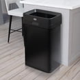 thumbnail image 2 of Clorox Trash Can, 13 Gallon Stainless Steel Slim Open Top Kitchen Garbage Bin, Black, 2 of 8