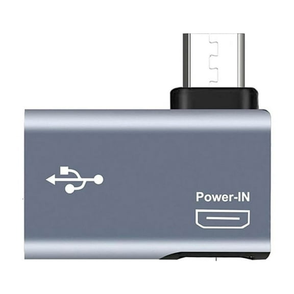2-in-1 Power-in Micro USB OTG Adapter 90 Degree Left /Right Angled Converters Micro USB Power Charging Port for Tablets