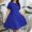 Blue, variant on ClodeEU Women's Plus Size Cutout Round Neck Short Sleeve Dress ,Fitted Waist Midi Dress Black,Womens Plus XXXL