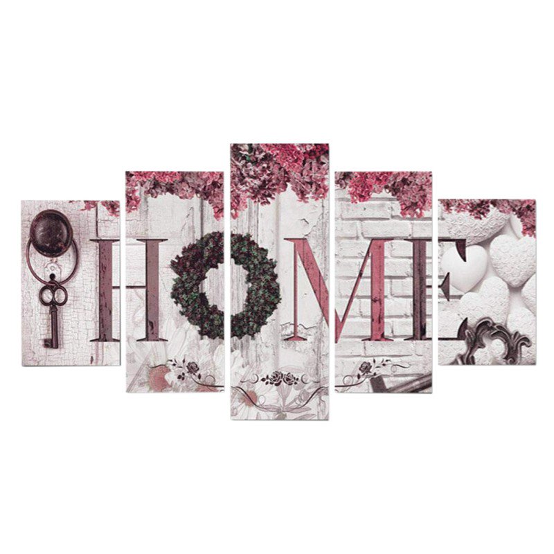 Clearance! 5Pcs Modern Canvas Prints Wall Art,Large Concise Frameless Wall Paintings Home Letter