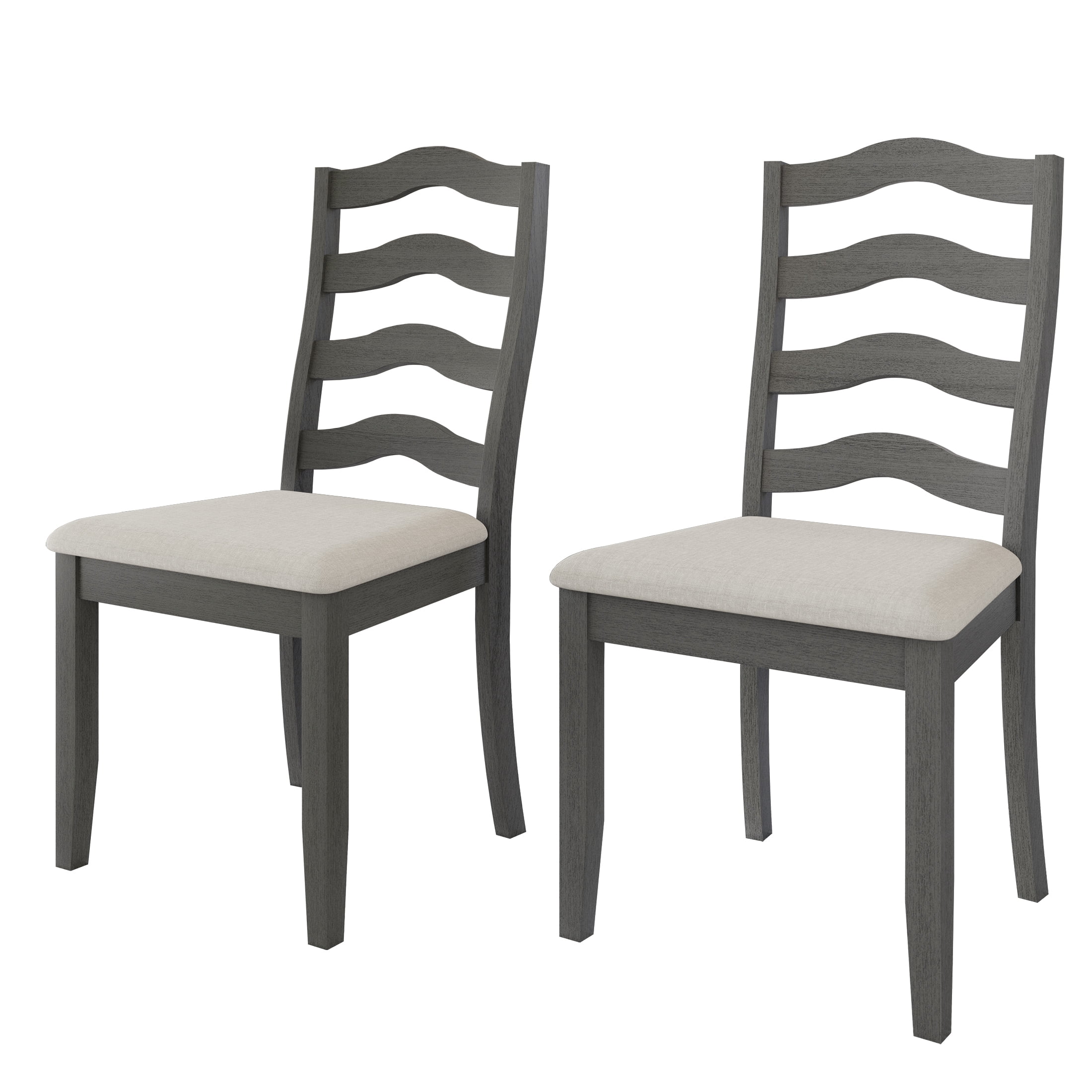 Castle Place Simple Timeless Wooden Dining Chair, Set of 2, Grey