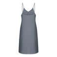 thumbnail image 6 of Tnhcen Women's Strappy Cami V-Neck Dress 100% Polyester Pre - Shrunk Cotton Linen Look, Loose Fit Casual Nightgown Sleepwear, Plus Size S - 2XL Women's Loungewear Dress, 6 of 8