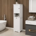 thumbnail image 3 of Newboti Furniture One-Compartment One-Door Tilt-Out Laundry Sorter Cabinet - White 79136, 3 of 17