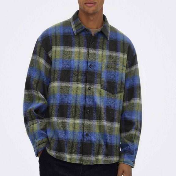 Qiyinn Premium Mens Flannel Shirt Long Sleeve Button Down Plaid Flannel Shirt