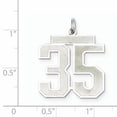 thumbnail image 2 of Sterling Silver Satin Number 35 Charm Pendant, 2 of 2