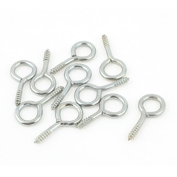 Uxcell Garden Vine Wire 2.5mm Thread Dia Eyelet Screw Eye Hook 10Pcs