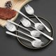 thumbnail image 5 of Juego de 6 cucharas de acero inoxidable plateado con cara feliz y expresión facial divertida grabada, ideal para cubiertos de 7,72 pulgadas, reutilizables, mangos largos, juego de metal, 5 of 7