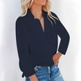 thumbnail image 2 of BLVB Women's Button down Shirts Lapel Long Sleeve Casual Comfy Ladies Work Office Fall Spring Blouse Tees, 2 of 7